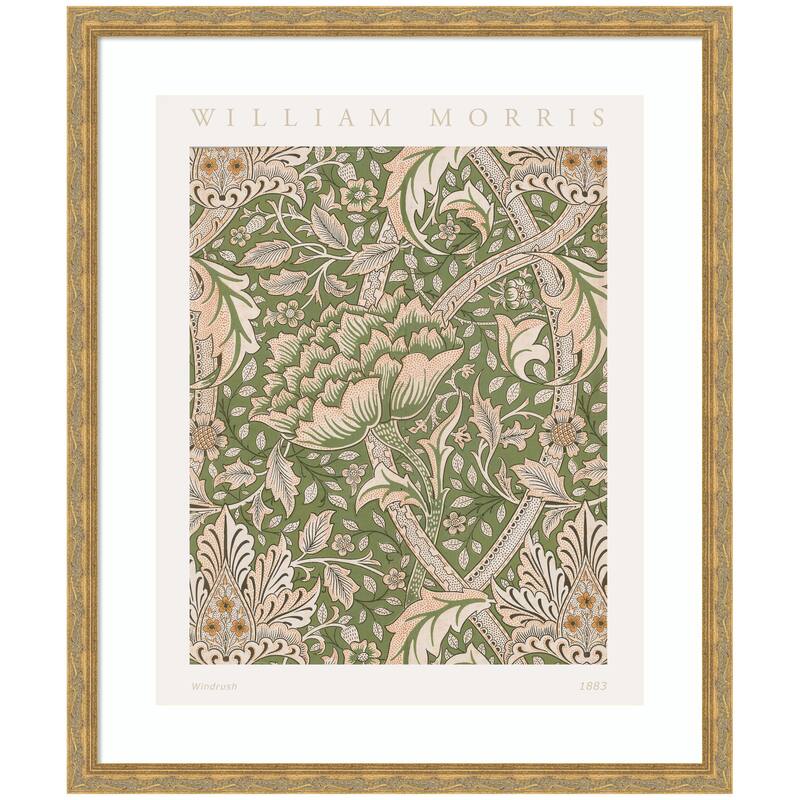 Kate and Laurel Framed Art Poster William Morris Windrush 1883 by The Art Institute of Chicago - 22x26 - Gold