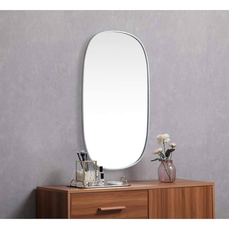 Indigo Home Metal Frame Oval Mirror 30x48 Inch