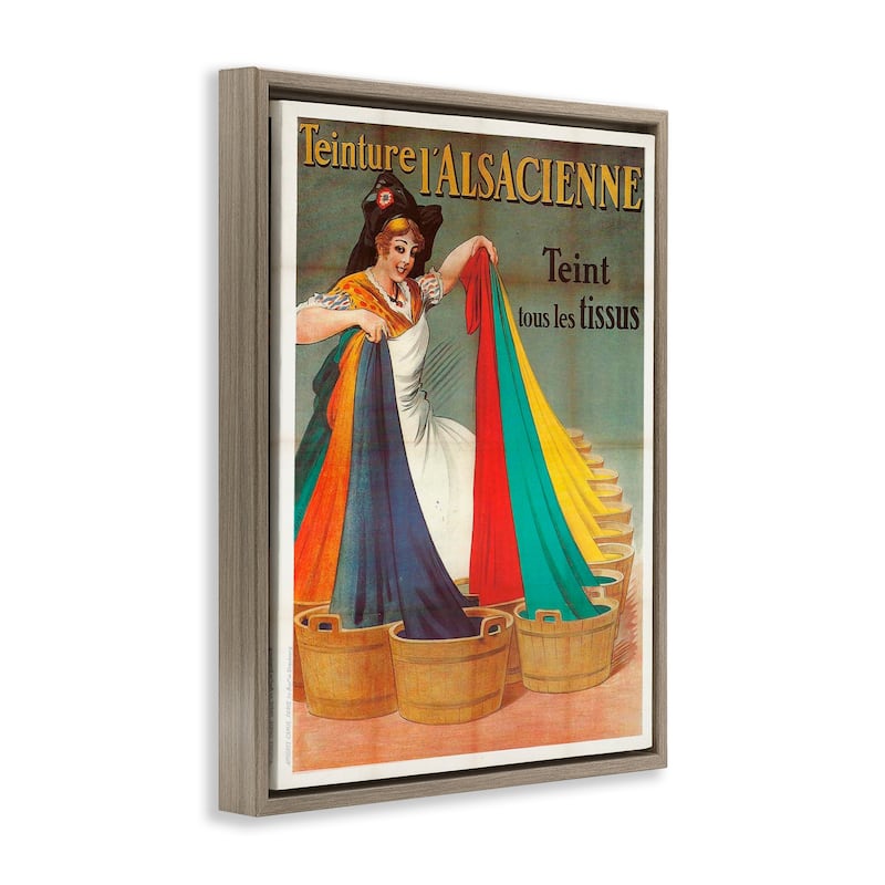 Stupell Vintage Teinture L'Alsacienne Framed Floater Canvas Wall Art Design By Marcus Jules