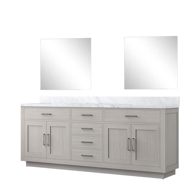Abbey Bath Vanity with Carrara Marble Top, Sink and Mirror