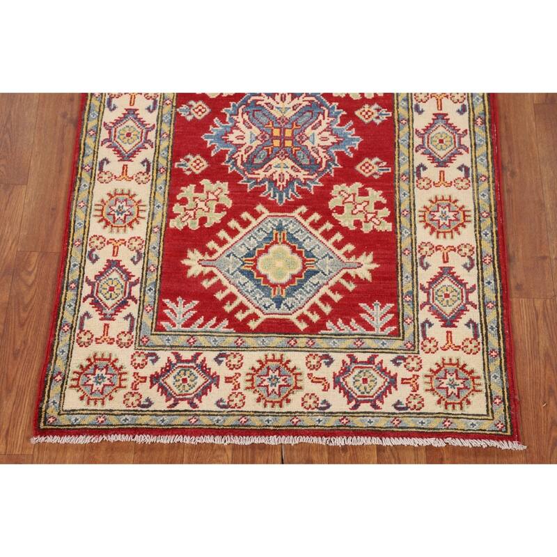 Oriental Red Kazak Accent Rug Handmade Wool Carpet - 2'9" x 4'3"