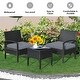 preview thumbnail 4 of 8, Gymax 3PCS Patio Rattan Conversation Furniture Set Outdoor Yard w/ - See Details