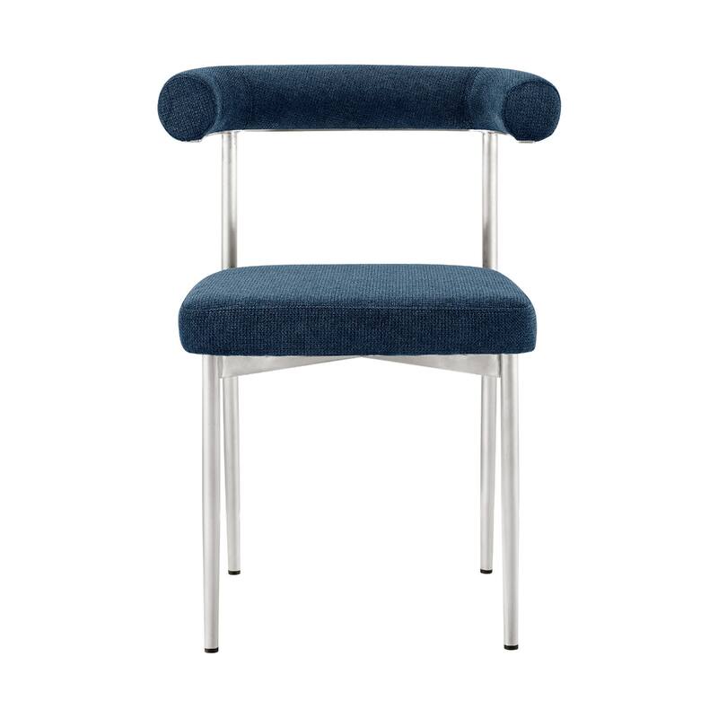 Set of 2 Upholstered Open Back Dining Chairs with Metal Legs - 20.50” x 23.50” x 30.50”