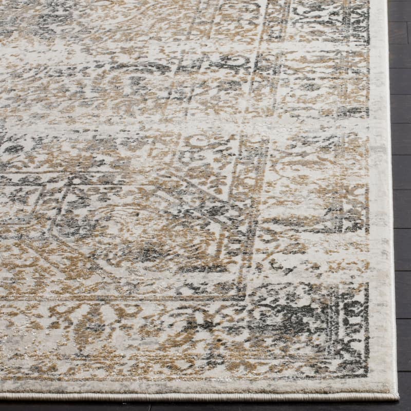 SAFAVIEH Princeton Crete Vintage Distressed Boho Oriental Polyester Rug - 2'6" x 4' - Silver/Anthracite