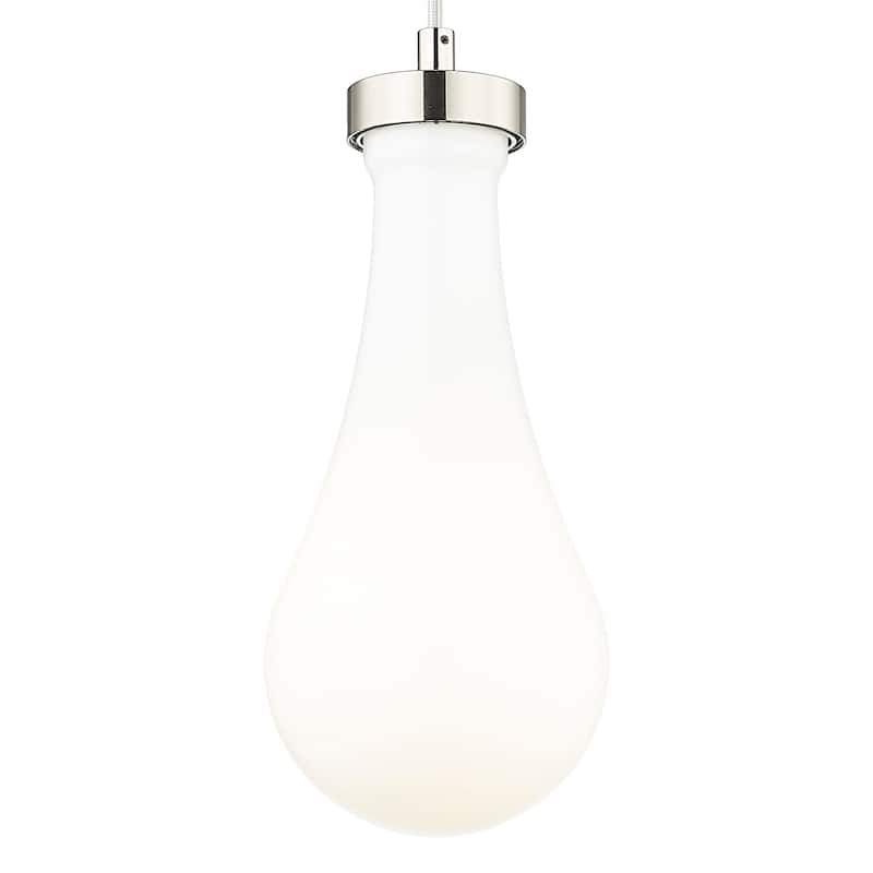 Innovations Lighting 451-1P-G451-5GWH Owego 5" Wide Mini Pendant with - Polished Nickel