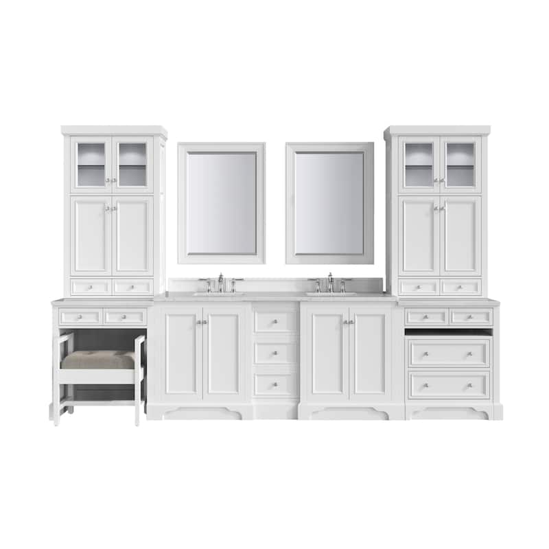 James Martin Vanities 825-V72GP-BB-EJP De Soto 132" Double Basin Birch - Bright White - Painted