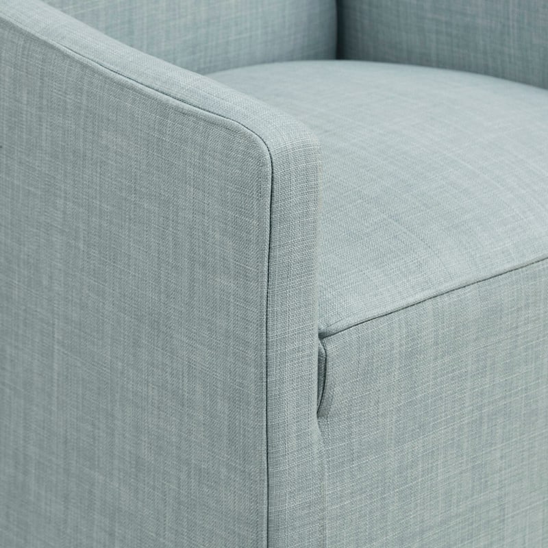 1 Piece Fabric Armrest Dining Chair Seat Sofa w/ Hidden Mobile Casters