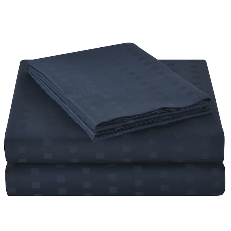 Spring Home 1200 Thread Count 100% Egyptian Cotton Deep Pocket Dobby Striped Sheet Set