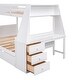 preview thumbnail 11 of 15, Twin over Full Bunk Bed with Trundle and Desk & 3 Drawers, White