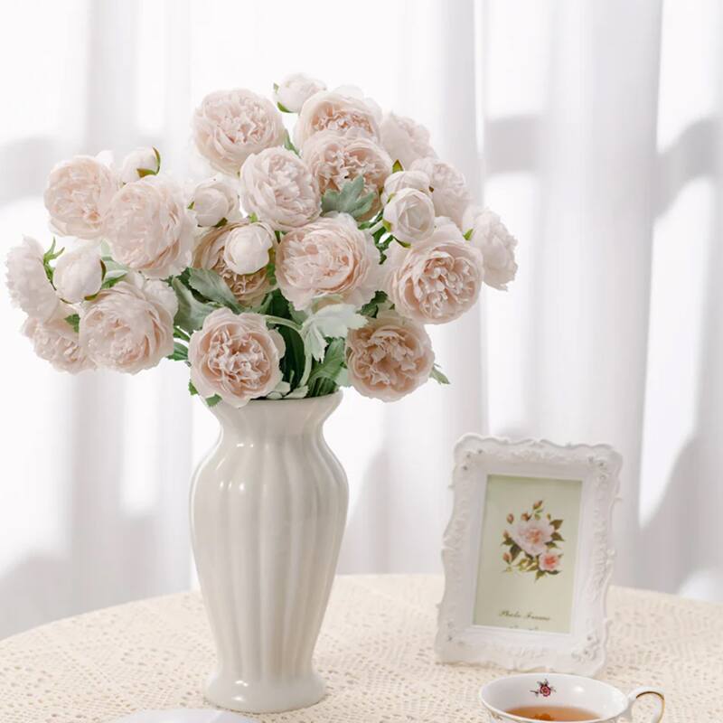 Light Pink Silk Decorative Artificial Lulian(Pack of 1 Branch)