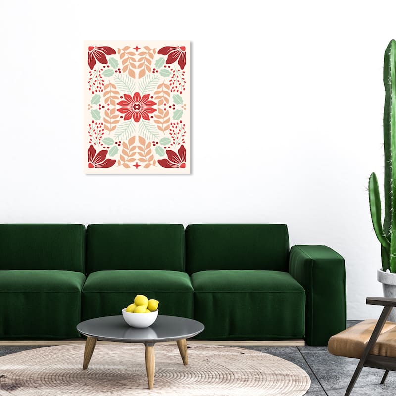 Wynwood Studio Canvas Floral and Botanical Floral Holidays Red Modern & Contemporary Wall Art Canvas Print - 30 x 36