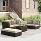 preview thumbnail 4 of 13, Corvus Oreanne 8-piece Brown Wicker Sectional Patio Furniture Set