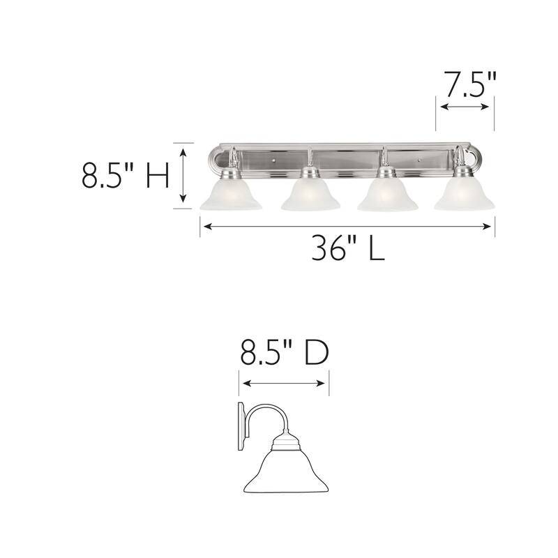 Millbridge Traditional 4-Light Indoor Dimmable Bathroom Vanity Light - Satin Nickel