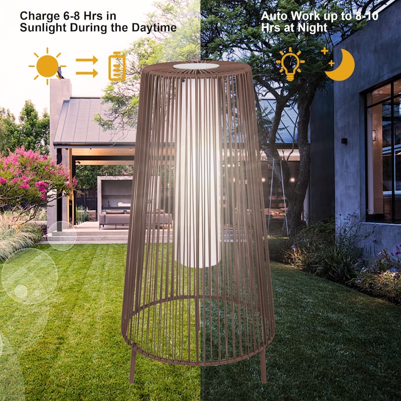 2 Pack Outdoor Waterproof Rattan Solar Light