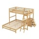 preview thumbnail 27 of 40, Twin over Full Bunk Bed with Built-in Desk and Three Drawers