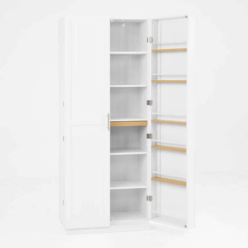 Kitchen Pantry Storage Cabinet, Freestanding Kitchen Cupboards, Buffet Cabinet with Doors & Adjustable Shelves