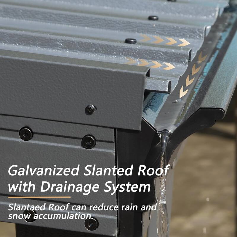 8x8 Wall Mounted Hardtop Gazebo with Sloped Steel Roof and Hidden Drainage