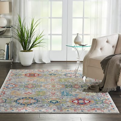 Porch & Den Mueller Vintage Grey/Multicolor Persian Area Rug