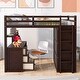 preview thumbnail 72 of 82, Solid Wood Loft Bed with Desk, Drawers, Shelves & Wardrobe Espresso - Full