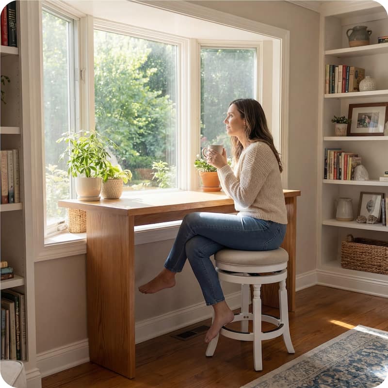 DTY Indoor Living Palmer Lake Backless Swivel Counter or Bar Stool