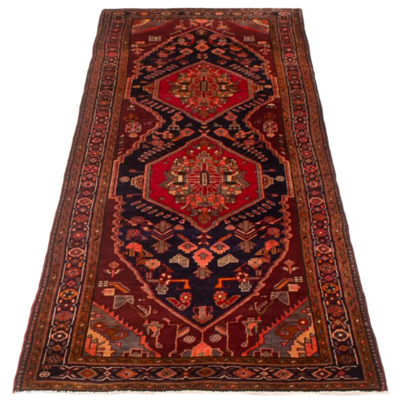 ECARPETGALLERY Hand-knotted Konya Anatolian Navy, Red Wool Rug - 3'10 x 9'8