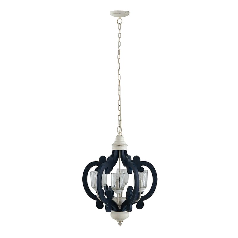 Wood Chandelier 6-Light Farmhouse Pendant Lighting Hanging Light Fixture for Kitchen Living Dining Room, Bulb Not Included