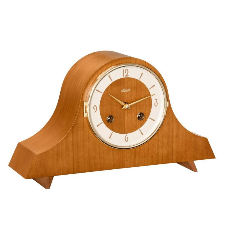 Vintage-Style Mantel Clock - 12" - Cherry Brown