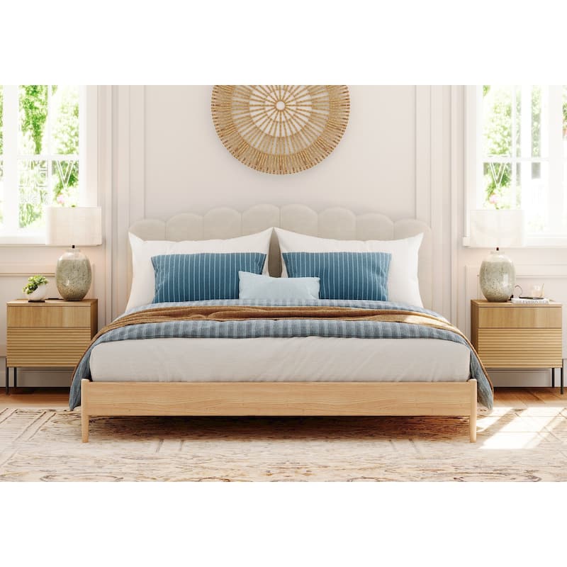 4 Pcs Bedroom Set，Wooden Dresser and Nightstand Sets, Reeded Dresserwith Doors, Night Stand of 2 with Charging