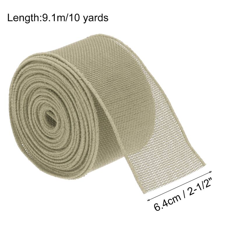 Burlap Ribbon Fabric Wired Edge Dark Orange for Wrapping - Natural - 2-2/1 inch x 10 Yards
