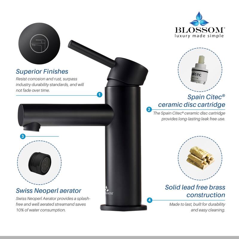 Solid Brass Leed Free Single Handle Bathroom Faucet