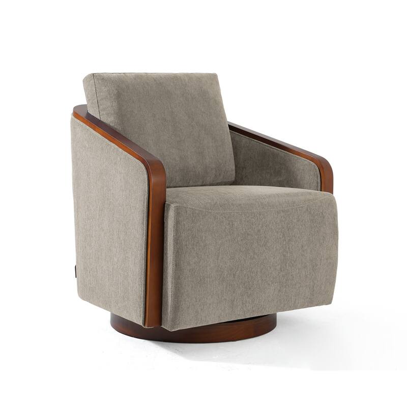 Mid-Century Modern Swivel Accent Armchair Chenille Upholstered Chairs