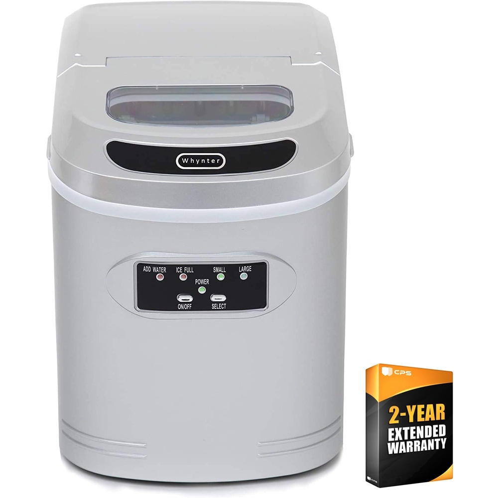 Whynter Compact Ice Maker, 27 LBs, Silver and 2 Year Extended