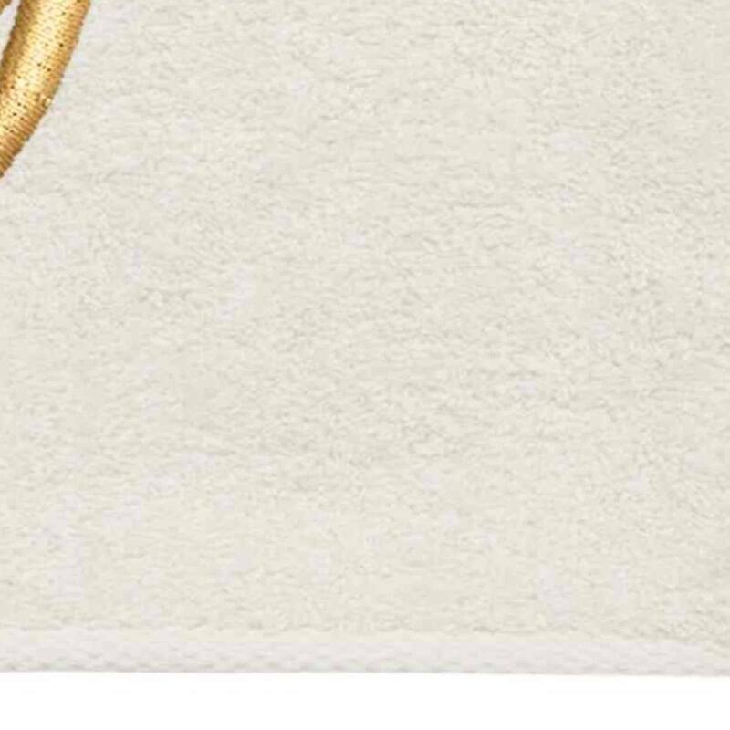 Avanti Linens Ivory/Gold Script Monogram Bath Towel Letter F - Bath Towel