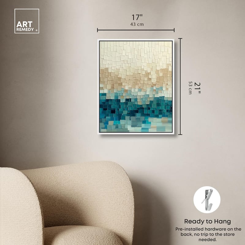 Pixelated Sea II Canvas by Art Remedy
