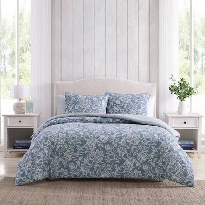 Nautica Tortola Reversible Cotton Blue Comforter Set