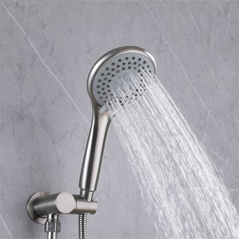 Wall Mount Shower Faucet with Hand Shower 9.84 Inch Shower System with Pressure Balance Valve