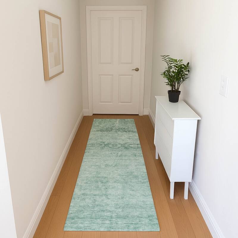 Premium Washable Super Soft Vintage Traditional Mayfield Rug - Aqua - 2'3" x 7'6"