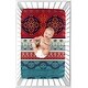 preview thumbnail 3 of 4, Red Boho Chic Baby Girl Fitted Mini Portable Crib Sheet For Portable Crib - Orange Teal Turquoise Blue Bohemian Colorful Mandala