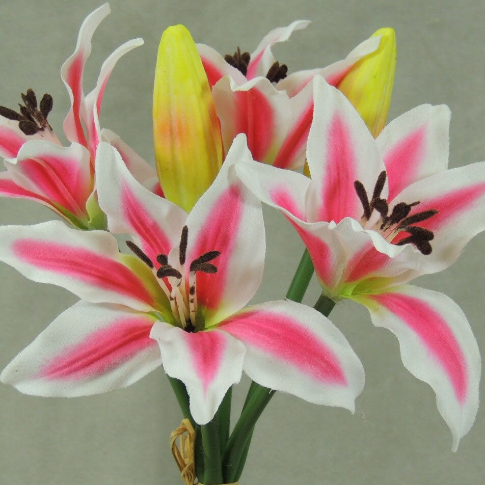 Shop 1 Pc 11 5 Inch Tiger Lily Bundle W 4 Blooms For Decorations