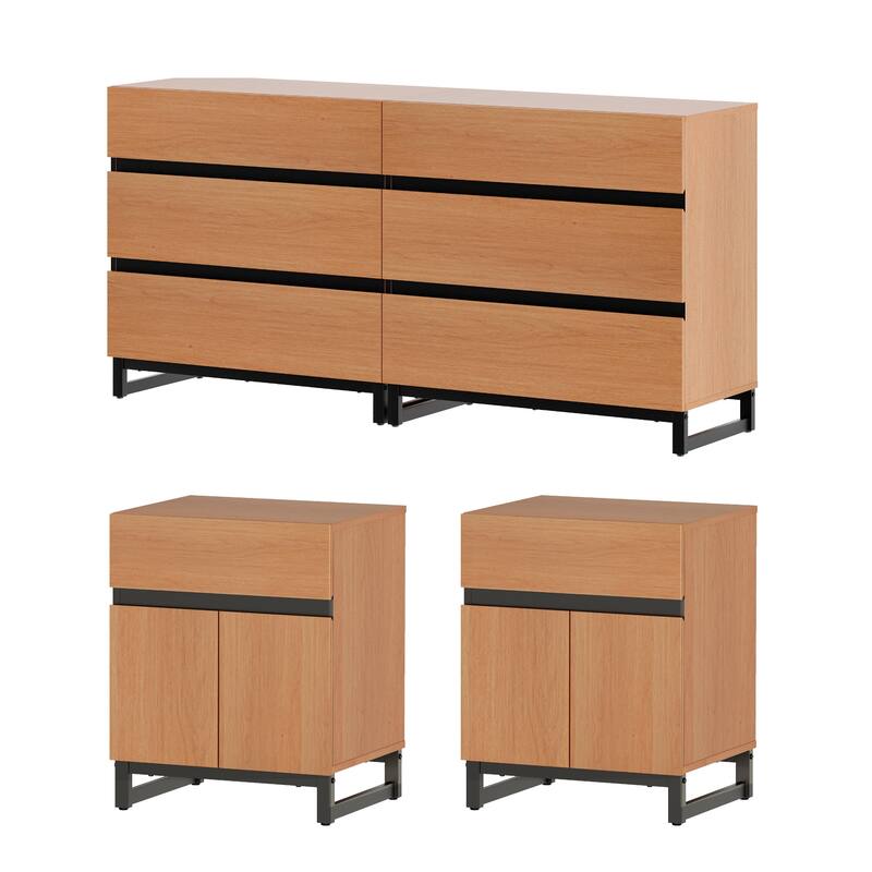 WAMPAT Dresser and Nightstand Set of 3
