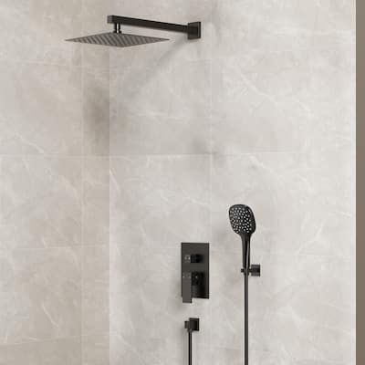 High-Pressure Rain Shower System, Shower Faucet Set 10" Rainfall Shower Head with 3-Function Handheld Spray