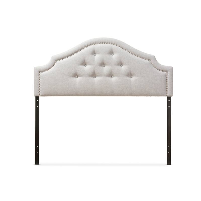 Elegant Modern Upholstered Headboard with Button Tufting and French-Inspired Curves, Adjustable for All Beds