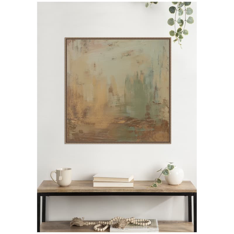 Kate and Laurel Sage Horizon No. 4 by Amy Lighthall Framed Canvas Wall Art Print