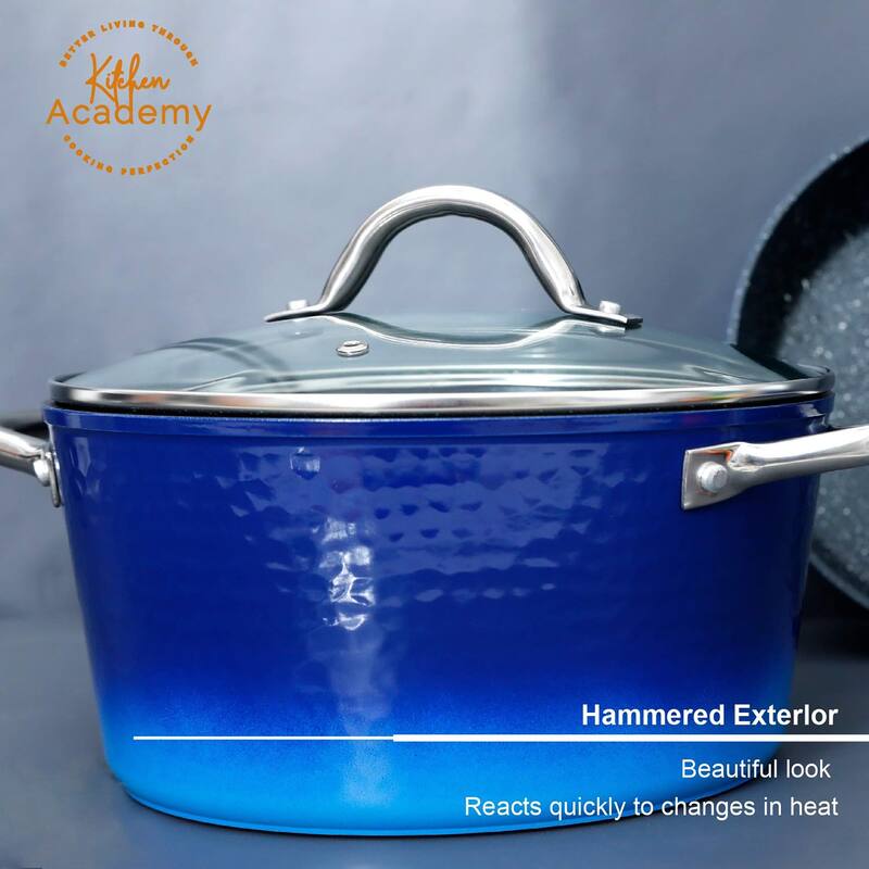 Kitchen Academy Nonstick Granite-Coated 12/15-piece Cookware Set
