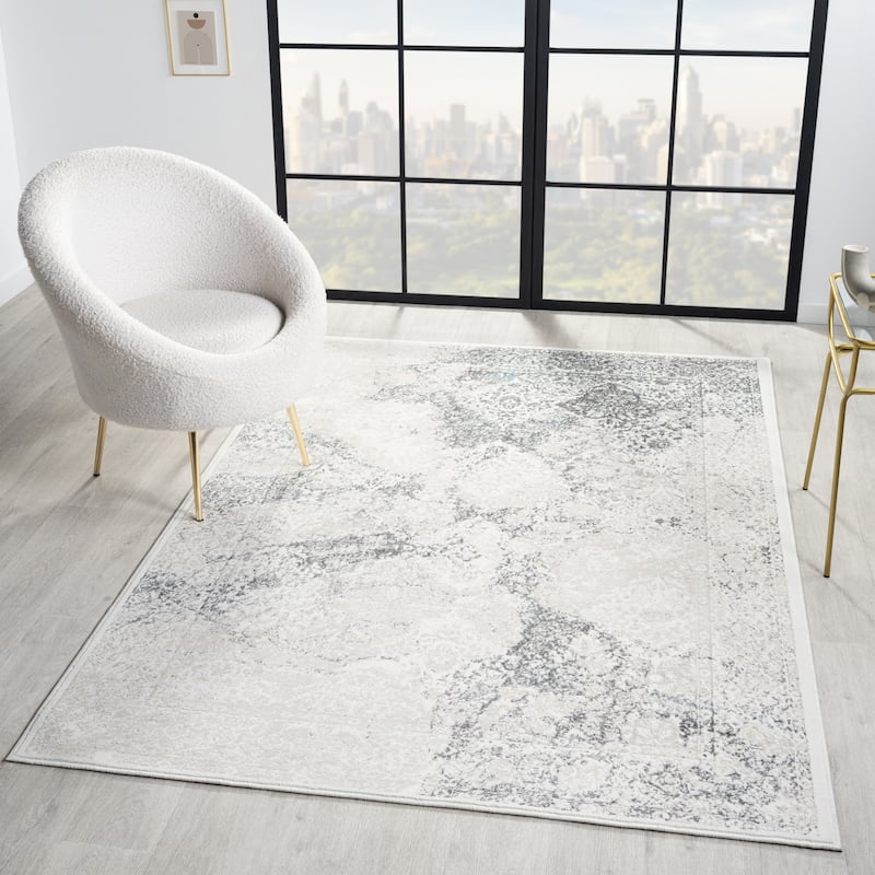 Sevita Modern Damask Polyester Indoor Area Rug