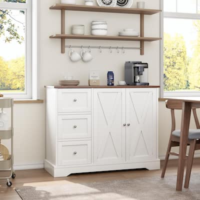 Sideboard Buffet Cabinet with 3 Drawers
