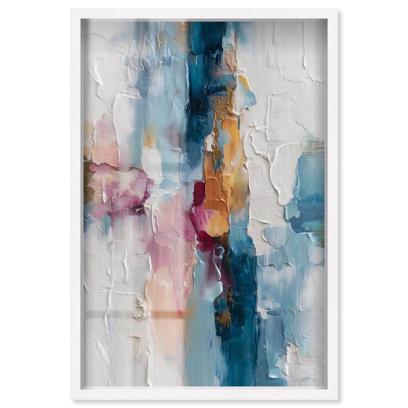 Petal Pink and Ocean Blue II Shadowbox by Art Remedy - White - 36" x 54"