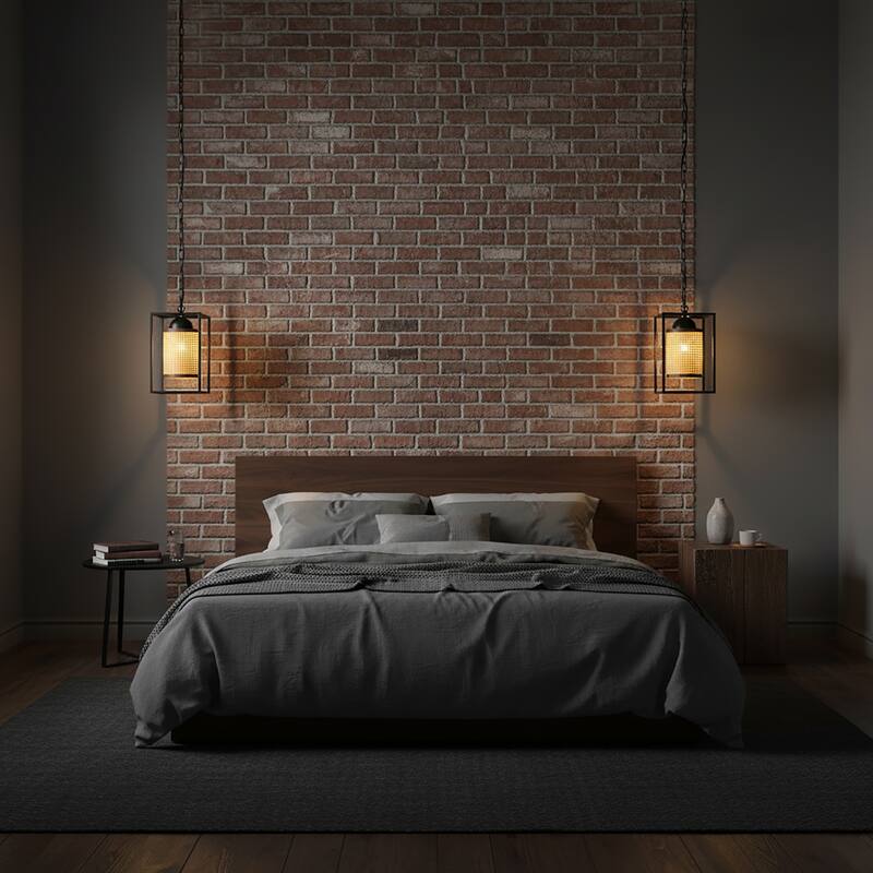 Nyla 1-Light Rattan Outdoor/Indoor Coastal Boho Lantern Pendant Light - 8" Wide