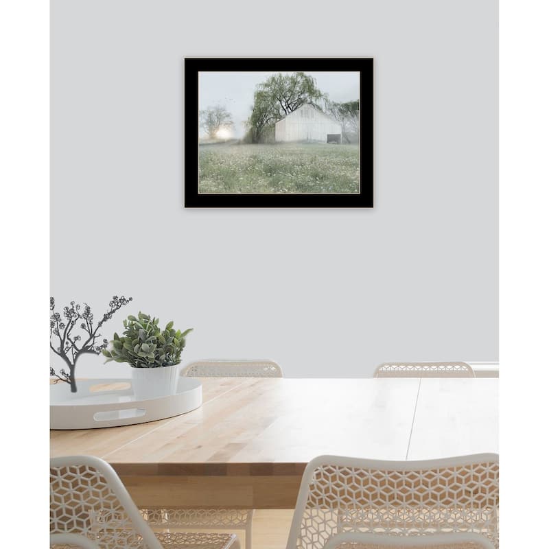 TrendyDecor4U "Green Country Morning" Framed Print Wall Art
