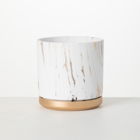 Sullivans Marble Gilded Large Ceramic Planter
